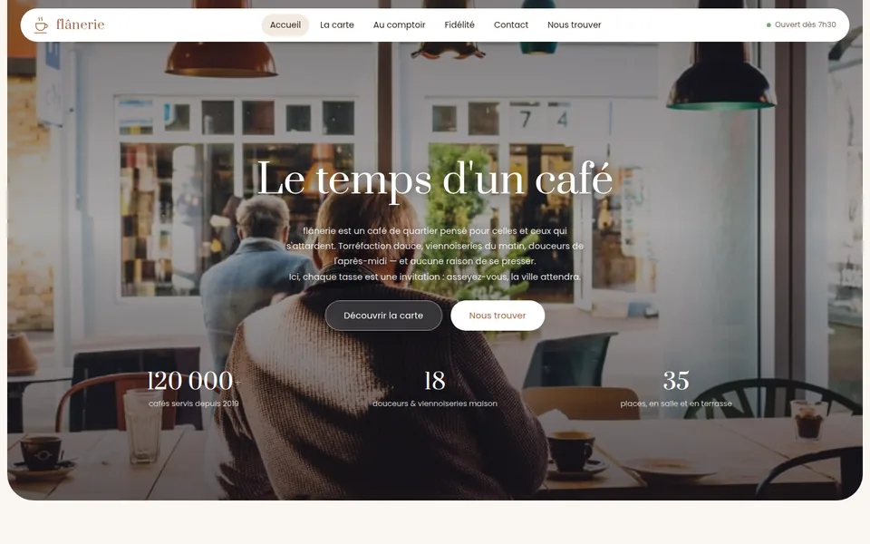 Le site de Flânerie, Paris 3e · café de quartier