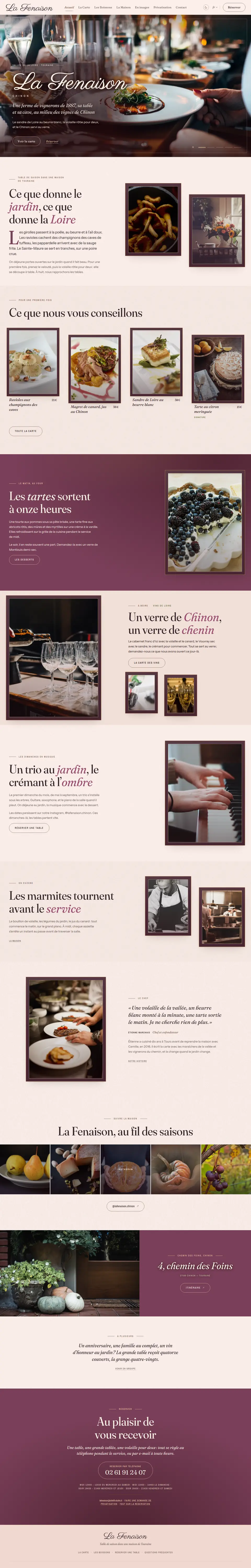 La page d’accueil de La Fenaison, en entier, au bureau