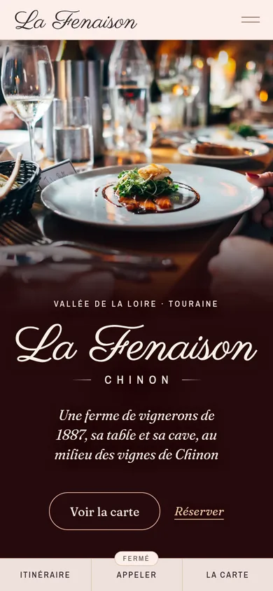 Le site de La Fenaison, sur un téléphone