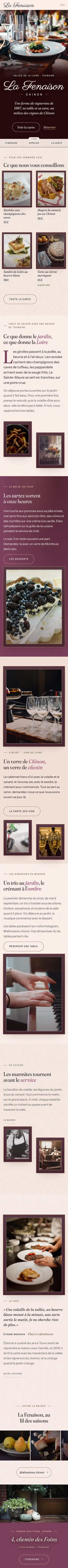 La page d’accueil de La Fenaison, en entier, au téléphone