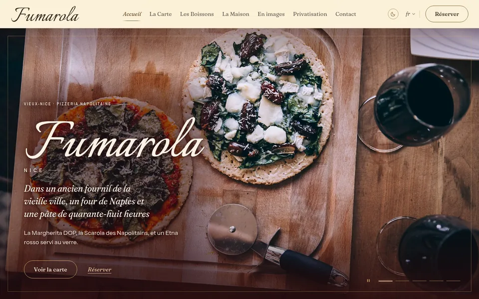 Le site de Fumarola, sur un écran d’ordinateur