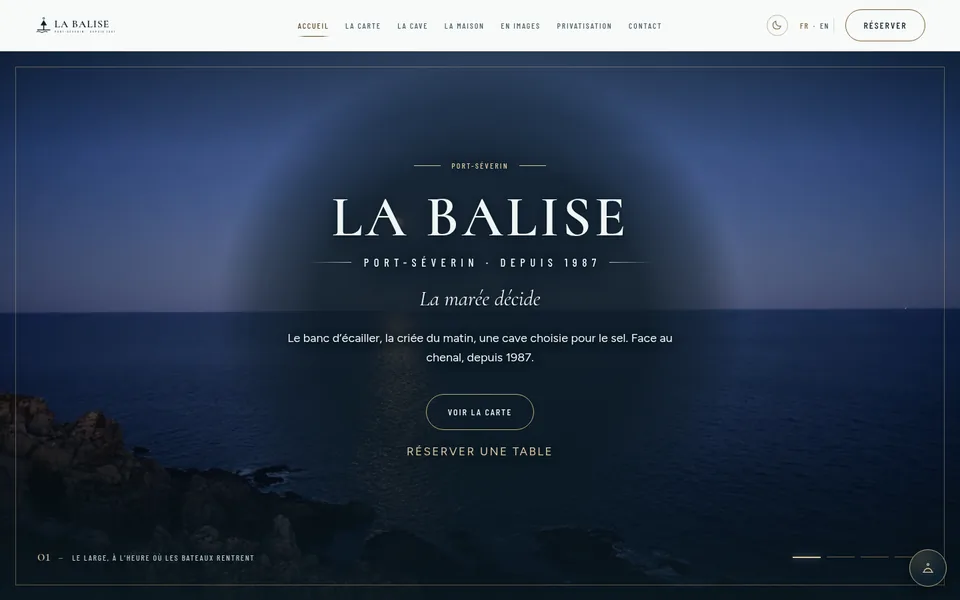 Le site de La Balise, Port-Séverin · marée et banc d’écailler