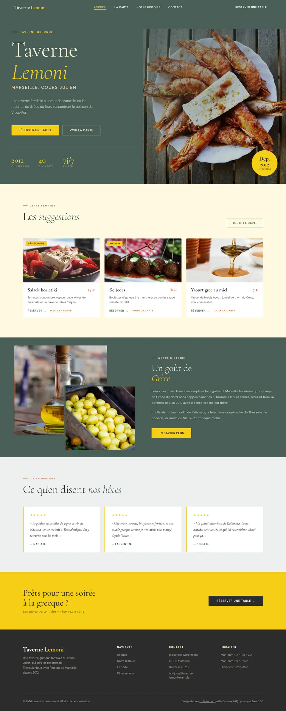 La page d’accueil de Lemoni, en entier, au bureau