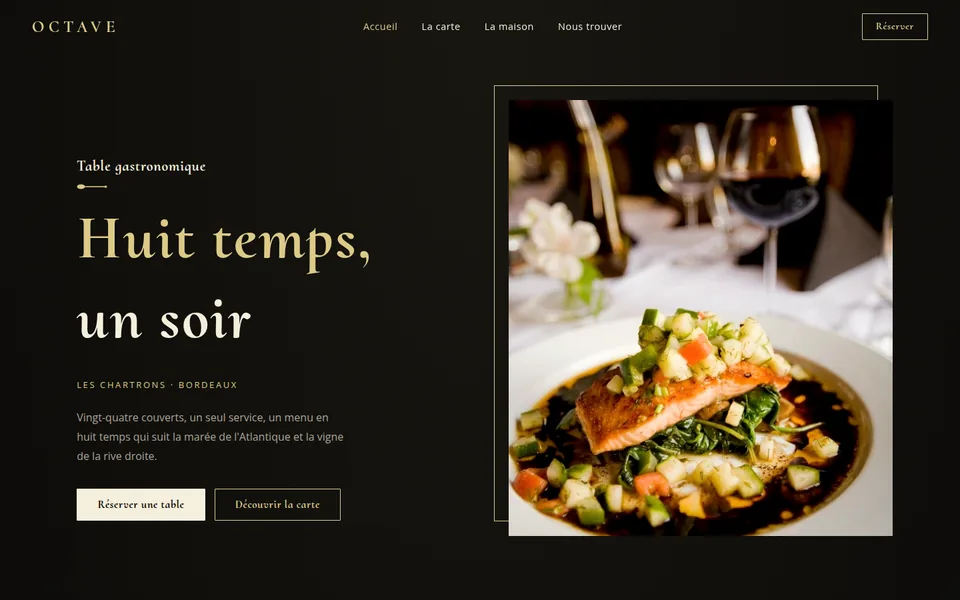 Le site de Octave, Bordeaux, Chartrons · table gastronomique