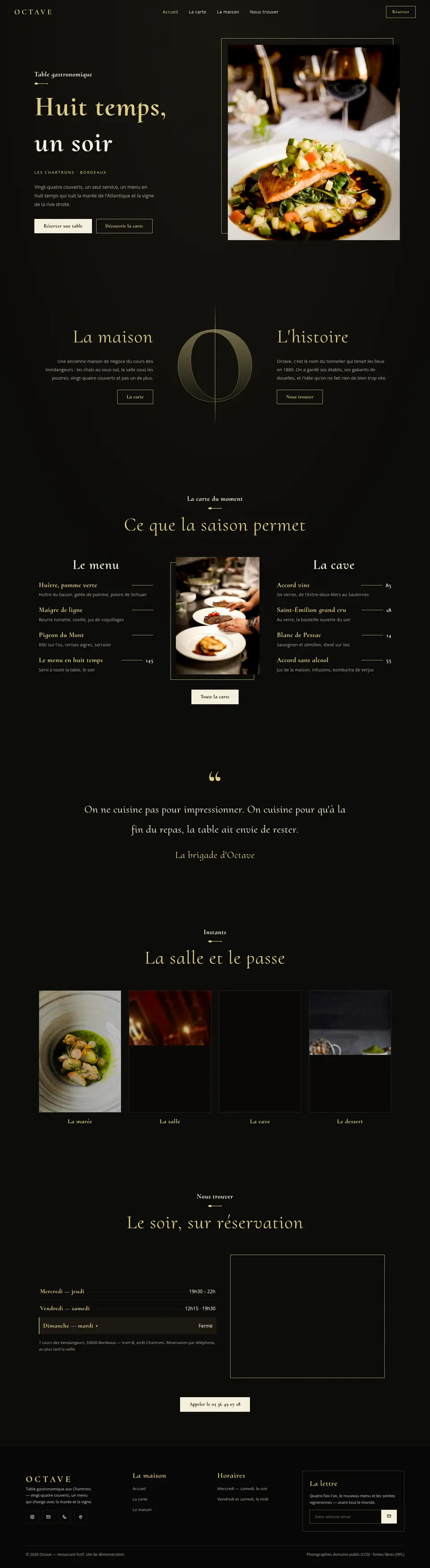 La page d’accueil de Octave, en entier, au bureau