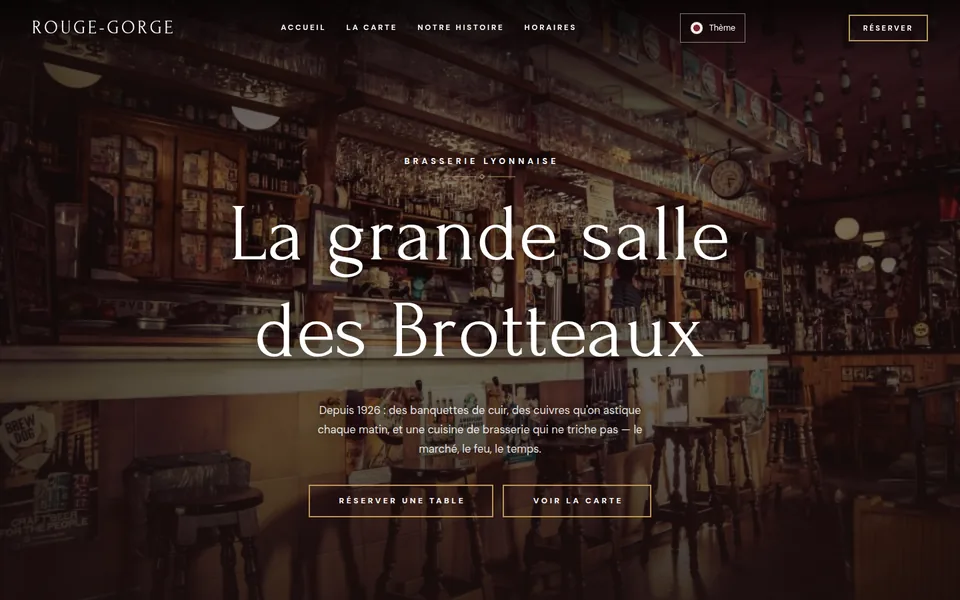 Le site de Rouge-Gorge, Lyon, Brotteaux · brasserie