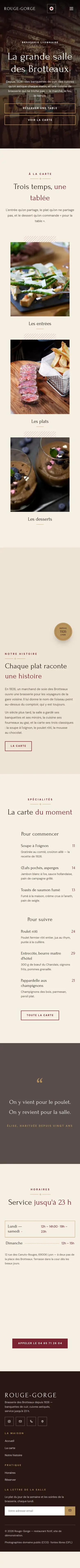La page d’accueil de Rouge-Gorge, en entier, au téléphone