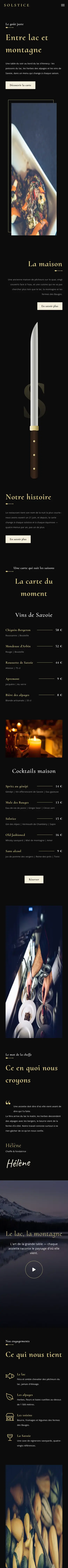 La page d’accueil de Solstice, en entier, au téléphone