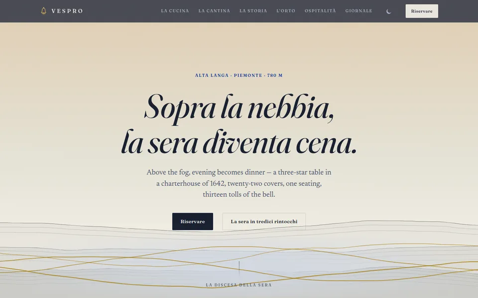 Le site de Vespro, sur un écran d’ordinateur